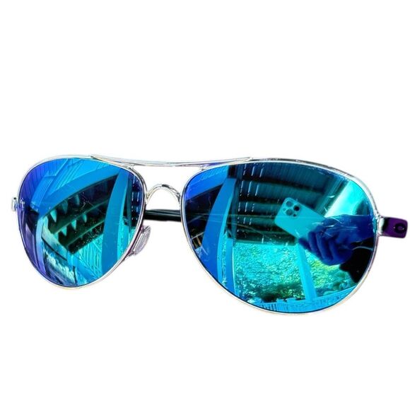 OAKLEY Sunglasses Blue Mirrored Lenses Prizm Polarized Sunglasses Oakley Feedbac - Picture 4 of 9